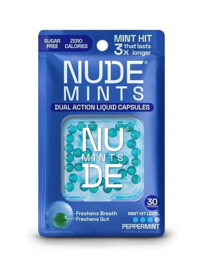 Nude Mints Dual Action Liquid Capsules Peppermint 1.77G