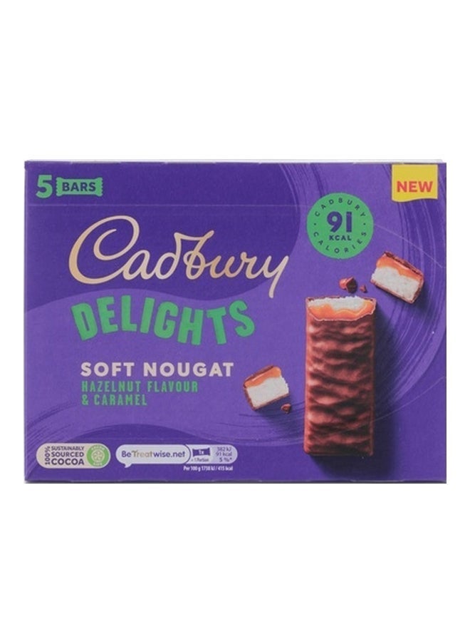 Cadbury Delights Nougat, Hazelnut & Caramel Chocolate Bars 5 Pack 110g
