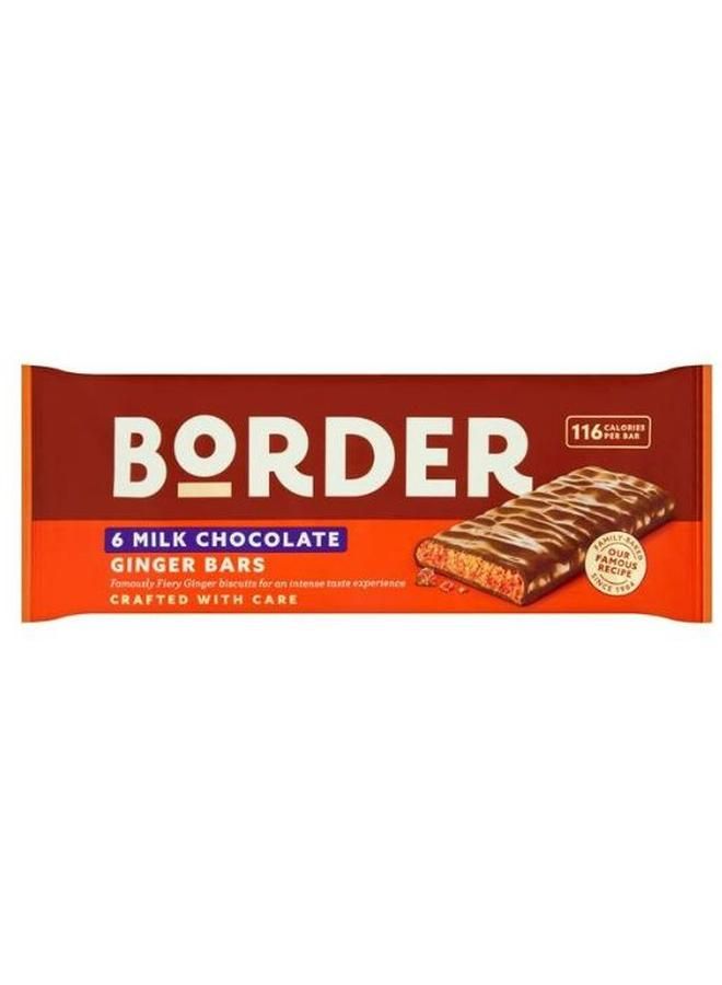 Border Milk Chocolate Ginger Bars 6 Pack 144g