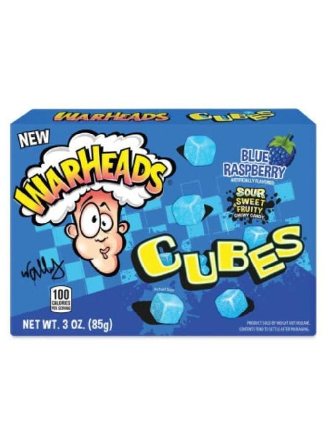 Warheads Sour Blue Rapberry Cubes Candies 29g