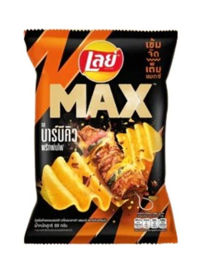 Lay's Max Ridged Potato Chips Bbq Prik Zab Zeed Flavor 69Gr