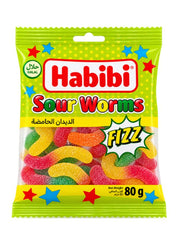 Habibi Sour Worms Fizz 80g