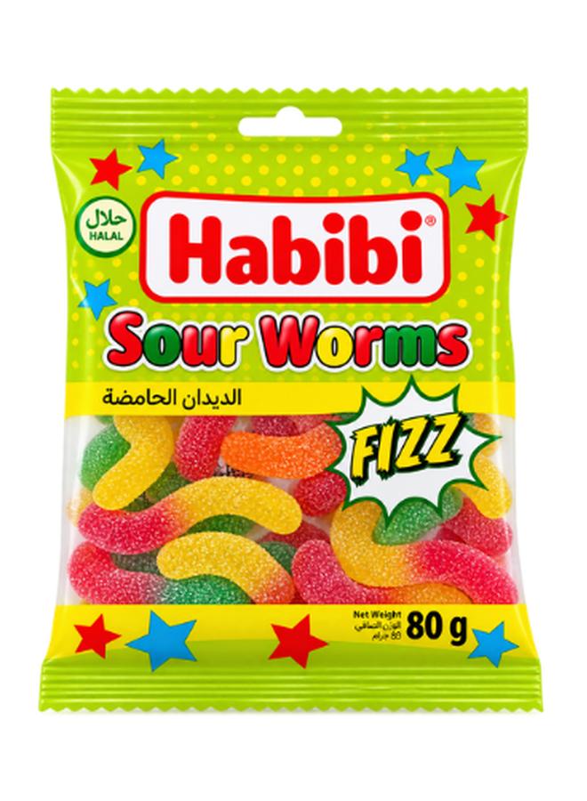 Habibi Sour Worms Fizz 80g