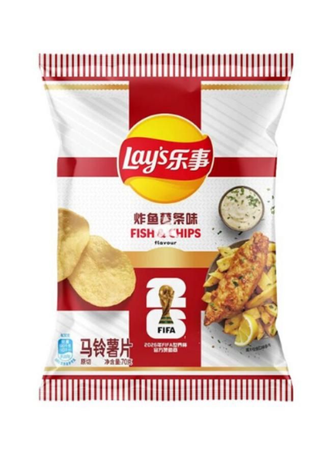 Lay'S Fish & Chips Flavor, 70G Packs (Fifa Utc)