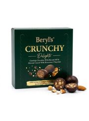 Beryl's Almond Coated With Dark Chocolate Crunchy Delights Gianduja Chocolate With Biscuit Ball & Almond Coated With Bittersweet Chocolate
