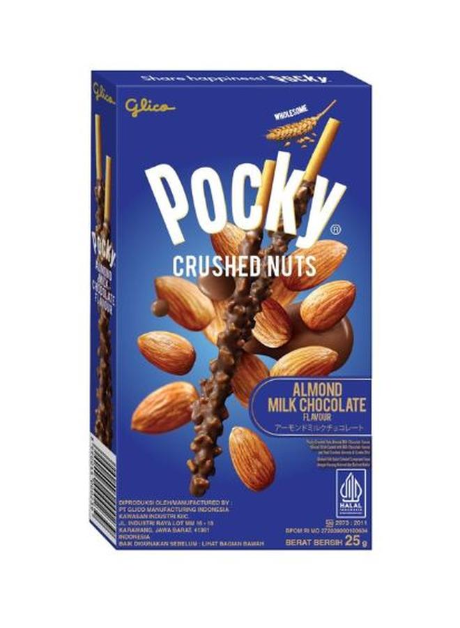 Pocky Biscuit Stick With Crushed Nuts Almond Milk Chocolate 25Gr