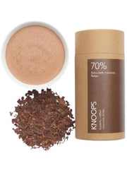 Knoops 70% Extra Dark Chocolate Flakes.