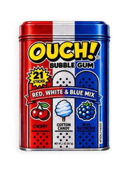 Ouch! Bubble Gum Red,White & Blue Tin 2oz