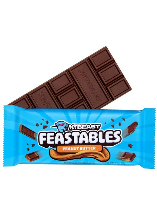 Mr Beast 10 X 60 Gr Feastables Peanut Butter Blue Pack