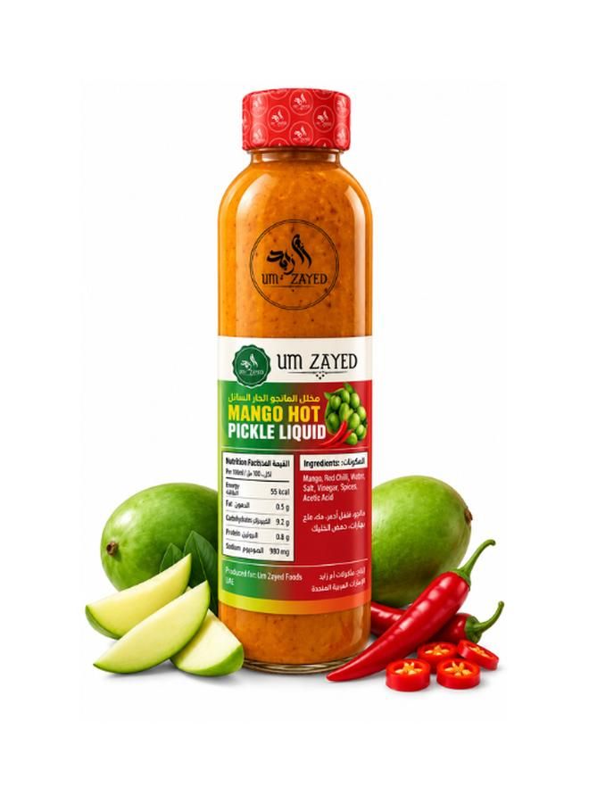 Um Zayed Hot Mango Liquid Pickle 500g.3