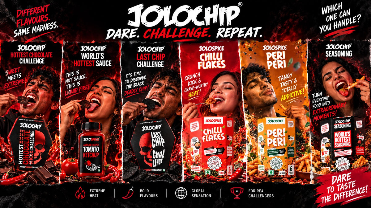 People tasting Jolochip spicy sauces, chilli flakes, peri peri and seasonings