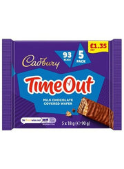 Cadbury Time Out Milk Chocolate Wafer Bar 5x15g