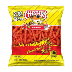 Chester's Fries Corn Snacks Flamin' Hot Flavored 1 Oz