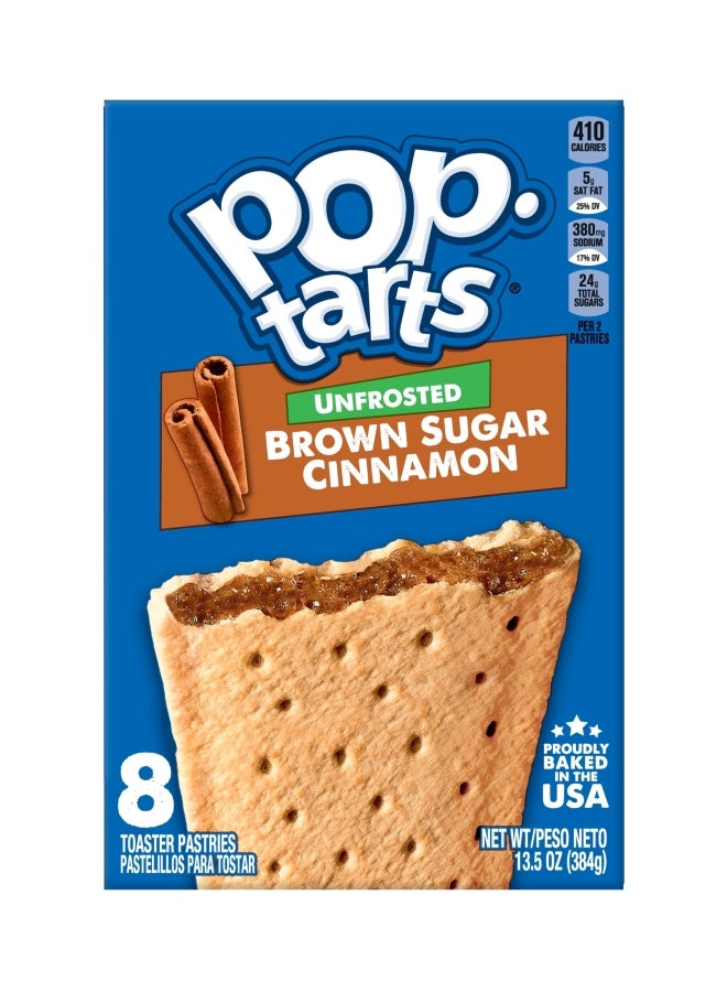 Pop-Tarts Unfrosted Brown Sugar Cinnamon Toaster Pastries 384g, 8 Pastries