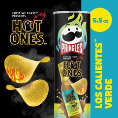 Pringles Hot Ones Los Calientes Verde Crisps Can 5.5oz (156g)